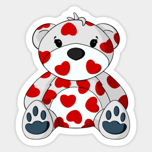 Valentine Hearts Teddy Bear Sticker